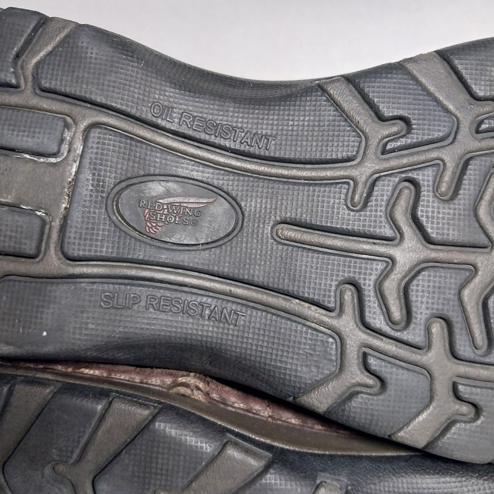 Red Wings Womens 8 Oxford Brown Leather Slip Resistant lace up steel toe shoes - Picture 16 of 16